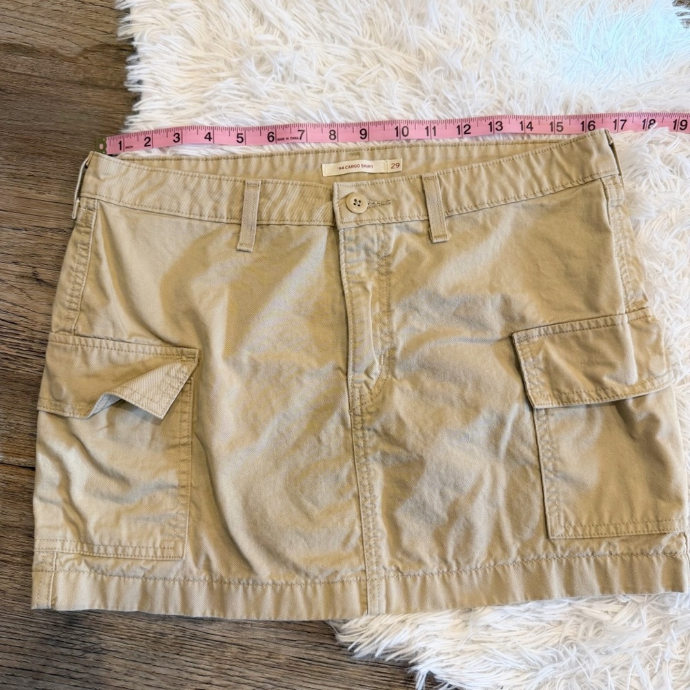 Levis 94 Cargo Mini Skirt 29 Khaki Y2K Streetwear Normcore Gorpcore Indie Street - Picture 4 of 7